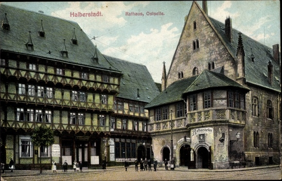 PC Halberstadt Saxony Anhalt, town hall from the fish market