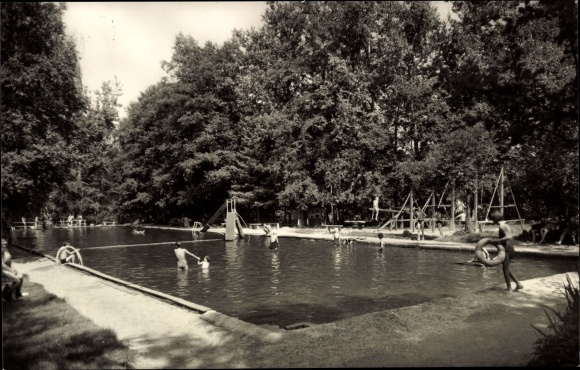 Postcard Schönau Falkenstein in Vogtland Saxony, natural pool