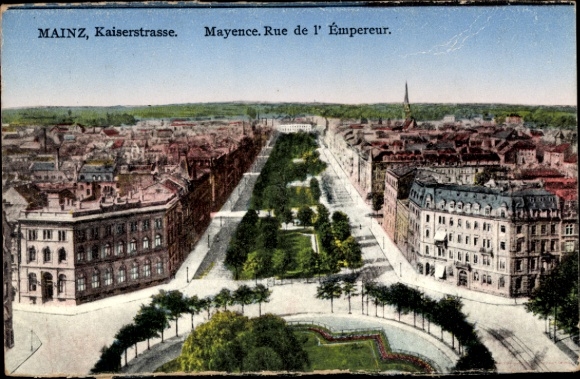 Ak Mainz am Rhein, Ansicht von  Kaiserstraße, Mayence, Rue de l'Empereur