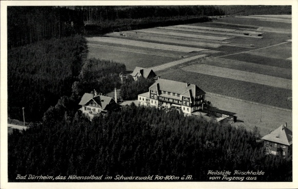 Ak Bad Dürrheim im Schwarzwald, Fliegeraufnahme, Heilstätte Hirschhalde