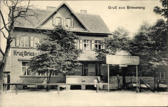 Ak Brieselang in Havelland, Gasthof Krug Brieselang