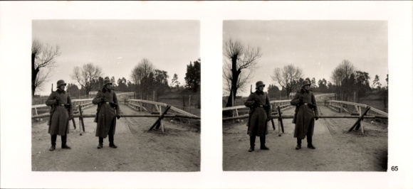 Stereo image photo "The Führer's soldiers in the field", No. 65, Augustow