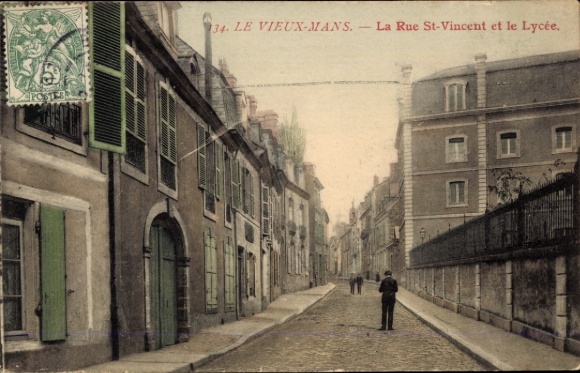 CPA Le Mans Sarthe, La Rue St-Vincent i Lycée