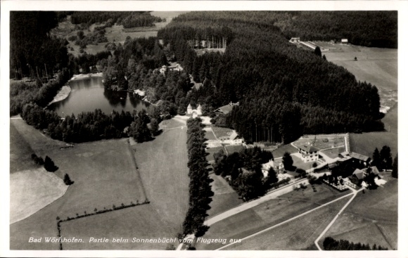 Postcard Bad Wörishofen in Unterallgäu, aerial photograph, Sonnenbüchl