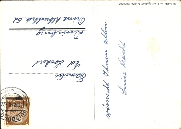 Artist Postcard Hummel, Berta, No. 5432, Singer, Happy Holidays