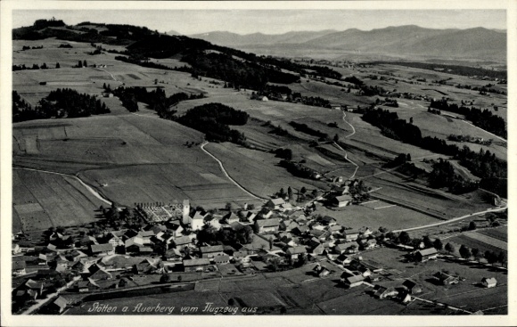 Postcard Stötten am Auerberg Allgäu, aerial photograph
