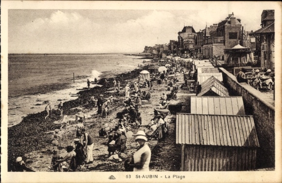 CPA Saint-Aubin-sur-Mer Calvados, Plage
