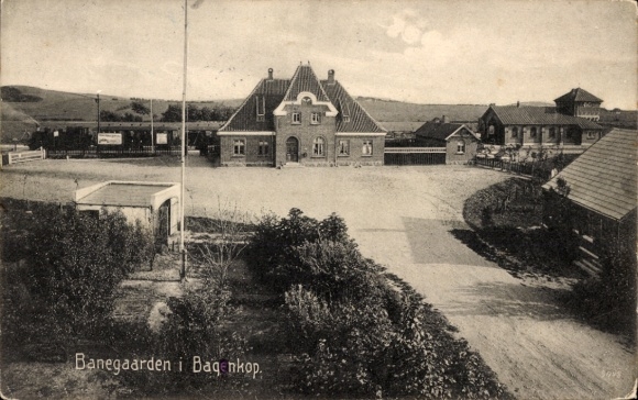 Postcard Bagnkop Bagenkop Denmark, train station