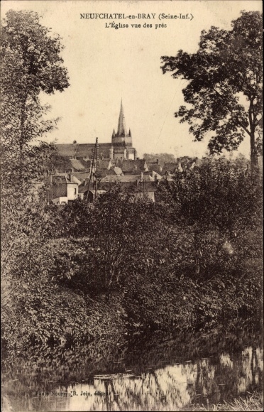 Ak Neufchâtel en Bray Seine Maritime, kerk