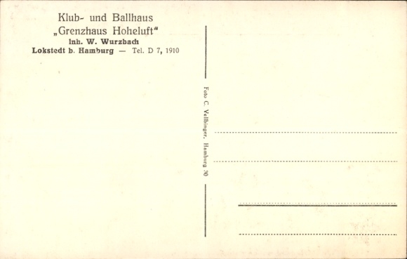 Postcard Hamburg Eimsbüttel Lokstedt, Clubhouse and Ballhouse Grenzhaus Hoheluft