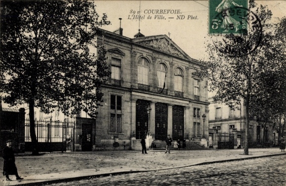 Postcard Courbevoie Hauts de Seine, L'Hôtel de Ville