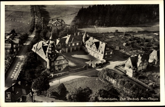 PC Burbach in Siegerland, aerial photo, watershed