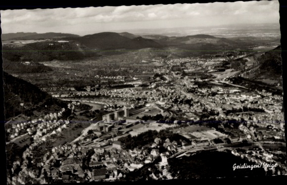 Postcard Geislingen an der Steige, aerial photograph