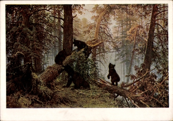 Artist Postcard Chichkine J., Une matinée dans la forêt