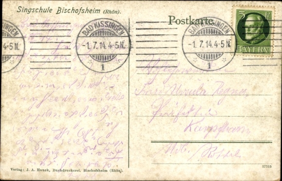 KP Bischofsheim w Rhön w Dolnej Frankonii, szkoła śpiewu, dzieci w strojach ludowych