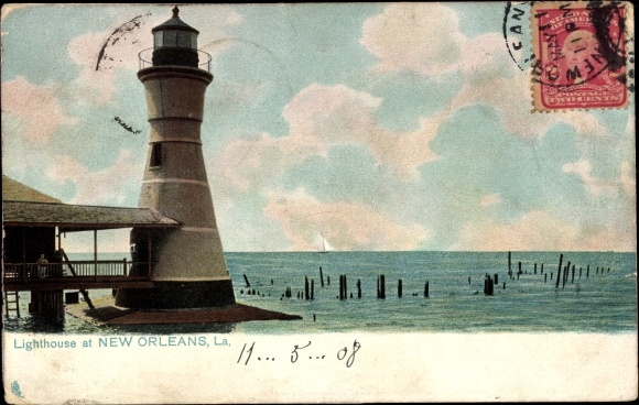 Postcard New Orleans Louisiana USA, lighthouse