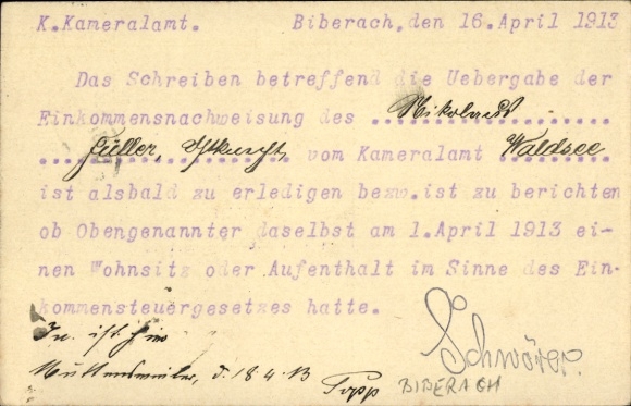 Postal stationery Postcard Biberach an der Riß in Upper Swabia Württemberg, Royal Württemberg Camera Office