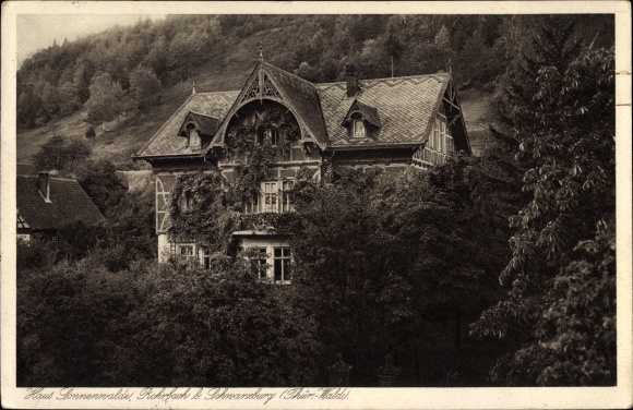 Postcard Rohrbach in Thuringia, Haus Sonnenwalde and surroundings