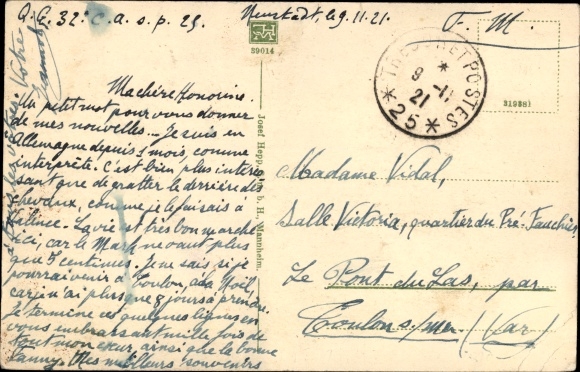 Postcard Oppau Ludwigshafen am Rhein, explosion of the nitrogen works in 1921, steam locomotive