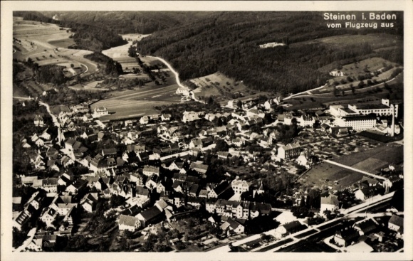 Postcard Steinen im Wiesental Black Forest Baden, from the plane