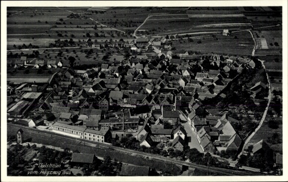 Postcard Dalsheim Rheinhessen, aerial photograph of the town