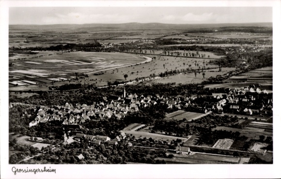 Postcard Großingersheim Ingersheim am Neckar, aerial photograph