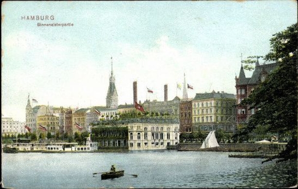 8 alte Ak Hamburg Neustadt, Jungfernstieg, diverse Ansichten