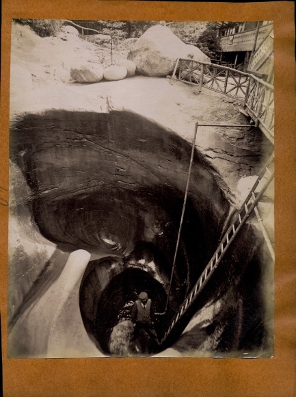 Photo around 1890, Lucerne city Switzerland, general view, mountain stream?