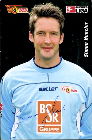 Autogrammkarte Simon Henzler, 1. FC Union, BSR, saller, Autogramm