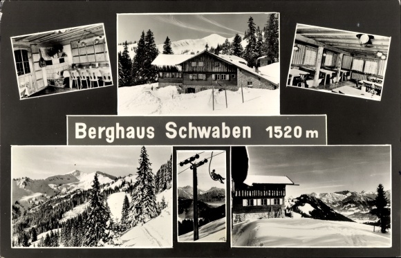 Ak Bolsterlang im Allgäu, Berghaus Schwaben in de winter