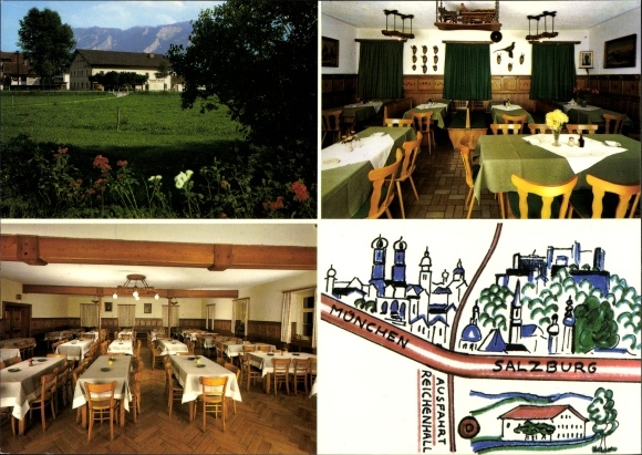 Postcard Piding in the Berchtesgadener Land Oberbayern, Gasthof Brettl, Salzstrasse 1