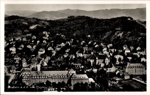 Postcard Bensheim on the Bergstraße Hesse, aerial photograph