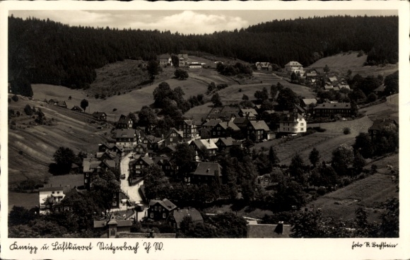 Postcard Stützerbach Ilmenau Thuringian Forest, Kneipp and climatic health resort, landscape photograph, Schwarzatal, F