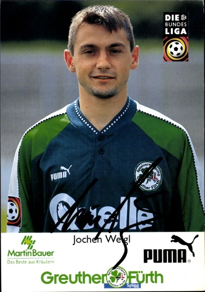 Autograph card footballer Jochen Weigl, SpVgg Greuther Fürth, autograph