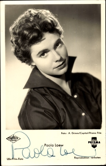 Postcard Actress Paola Loew, Portrait, Capitol Film, Autograph