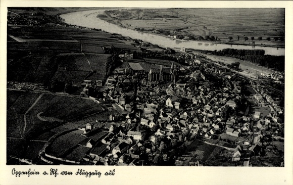 Ak Oppenheim am Oberrhein, Fliegeraufnahme, Katharinenkirche
