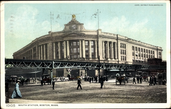 Postcard Boston Massachusetts USA, South Station