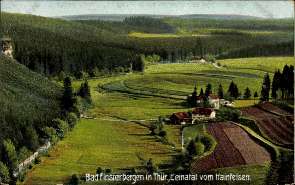 Postcard Finsterbergen Friedrichroda in the Thuringian Forest, Leinatal from Hainfelsen