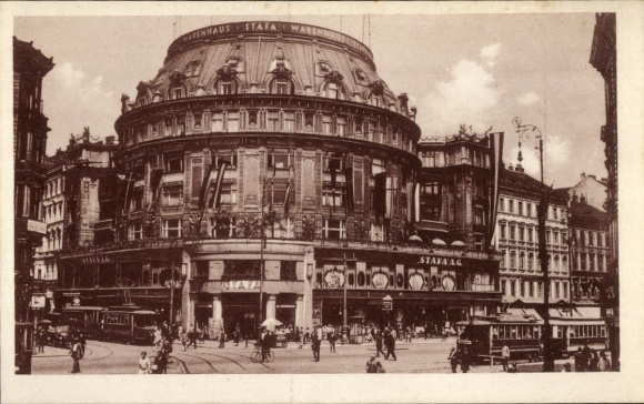 Postcard Vienna 7. New building Austria, Stafa department store, Mariahilfer Straße 120