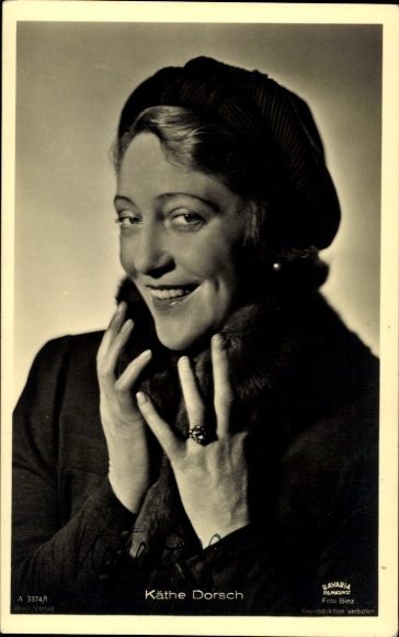 Ak Schauspielerin Käthe Dorsch, Bavaria Film, Ross Verlag A 3374 1, Autogramm