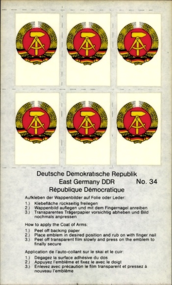 Coat of arms Postcard German Democratic Republic, GDR, stickers, coats of arms