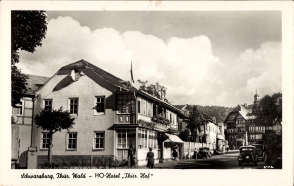 Postcard Schwarzburg im Schwarzatal Thuringia, HO Hotel Thüringer Hof