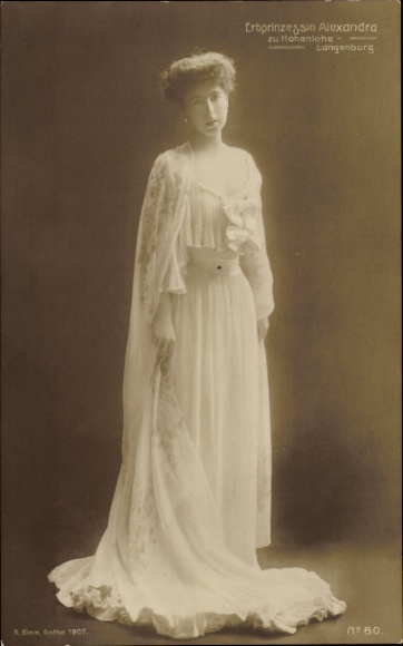 Ak Erbprinzessin Alexandra zu Hohenlohe Langenburg, Portrait