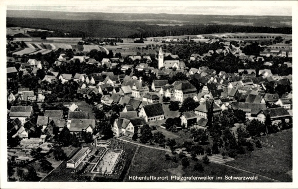 Postcard Pfalzgrafenweiler in the Black Forest Württemberg, aerial photograph