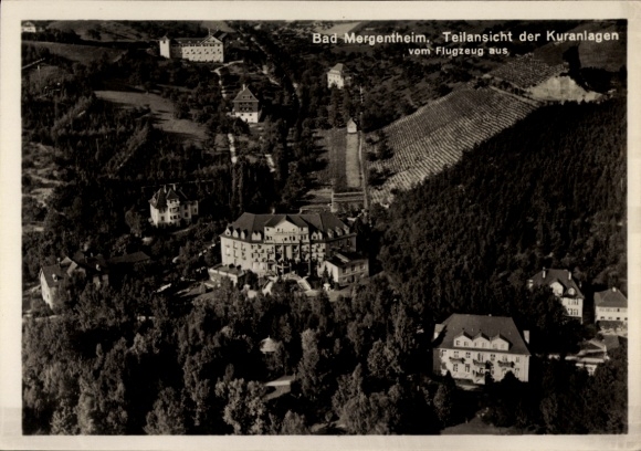 Postcard Bad Mergentheim in Tauberfranken, spa facilities, aerial photograph