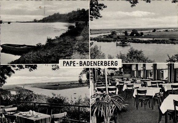 Postcard Achim near Bremen, Pape-Badenerberg, boat, ship, guest room, terrace