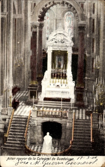 Ak Guadalupe Mexico City Mexiko Stadt, Altar der Kathedrale