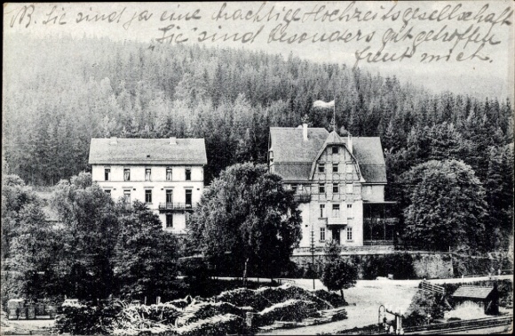 Postcard Heigenbrücken in Spessart Lower Franconia, Hotel Löwengrube