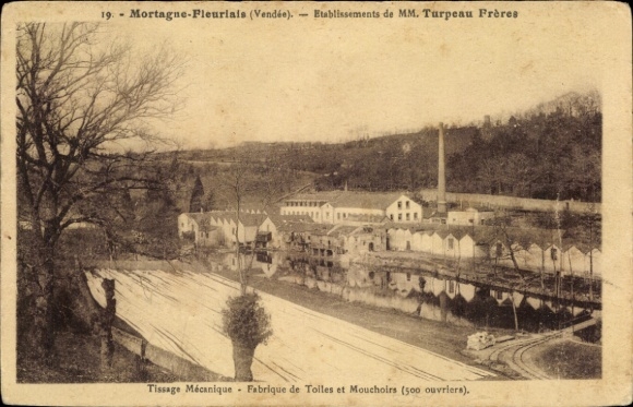 Ak Mortagne Fleuriais Vendee, MM. Turpeau freres, Tissage mecanique, Fabrique de Toiles et Mouchoirs