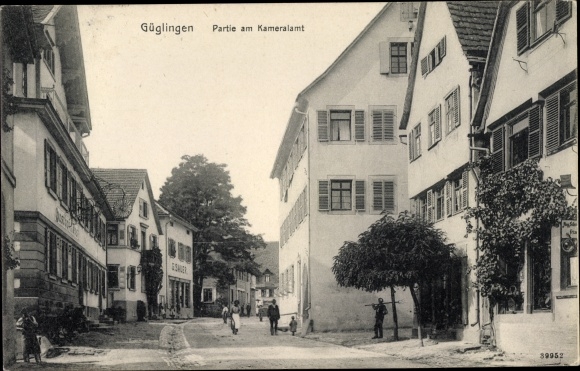 Ak Güglingen in Württemberg, Am Kameralamt, Straßenpartie